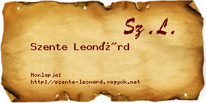 Szente Leonárd névjegykártya