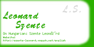 leonard szente business card